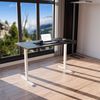 elektrisch höhenverstellbarer Schreibtisch DESK 140 x 80 cm - Gestell Weiss, Platte Anthrazit Bild 2