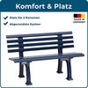 Blome 'Ibiza' Parkbank, 2-Sitzer, Kunststoff, Blau, 75 x 55 x 120 cm Bild 4