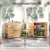 Outsunny Garten-Geräteschrank mit verzinkter Arbeitsplatte, 2 Regalböden, Doppeltür, BxT: 79x43 cm, (Gartenschrank, 2 St, Pflanztisch mit Unterschrank), für Garten Balkon 79 x 43 x 92cm Naturholz Bild 3