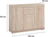 FMD Möbel - BRISTOL 3 XL - Kommode m. 3 Türen u. 2 SK - melaminharzbeschichtete Spanplatte - Eiche Nb - 120 x 89,9 x 49,9cm Bild 3