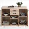 FMD Möbel - BRISTOL 3 XL - Kommode m. 3 Türen u. 2 SK - melaminharzbeschichtete Spanplatte - Eiche Nb - 120 x 89,9 x 49,9cm Bild 4