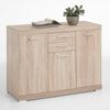 FMD Möbel - BRISTOL 3 XL - Kommode m. 3 Türen u. 2 SK - melaminharzbeschichtete Spanplatte - Eiche Nb - 120 x 89,9 x 49,9cm Bild 5