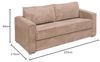 Vente-unique - LORETO Sofa SamtStoff Schokoladenbraun - B 223 cm95 cm x H 90 cm x L 215 cm Bild 2