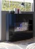 Lomadox Highboard CAIRNS-132, in schwarz Hochglanz, Modern, grifflos Bild 2