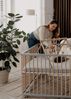 Sämann Laufstall faltbar Baby 100x100 cm mit Cloud Air Matratze | stufenlos höhenverstellbar | Laufgitter Premium | Babybett aus Holz | Krabbelgitter grau/natur Bild 4