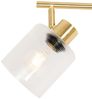 Qazqa LED Aufbaustrahler Laura, ohne Leuchtmittel, Warmweiß, QAZQA Aufbau­spot, e27, gold, Glas, Art Deco Bild 2