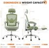 Sweetcrispy Büro-Computer-Schreibtisch Stuhl, Gaming-Stühle für Erwachsene, High-Back Mesh Rolling Swivel Reclining Stühle mit Rädern, Bequeme Lendenwirbelstütze, Bequeme Arme Grün Bild 2