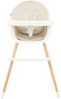 Kikkaboo Kinderhochstuhl Nutri 2 in 1 Holzbeine Fußstütze abnehmbares Tablett beige Bild 2