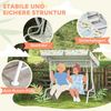 AIYAPLAY Hollywoodschaukel Kinderschaukel mit verstellbarem Sonnendach, Sicherheitsgurt, 2-Sitzer, Schaukelfunktion, Gartenschaukel, 1 tlg, 2-Sitzer Kinderschaukel, für Garten Terrasse für 3-6 Jahre Kinder bis 60 kg Weiß Bild 3
