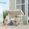 AIYAPLAY Hollywoodschaukel Kinderschaukel mit verstellbarem Sonnendach, Sicherheitsgurt, 2-Sitzer, Schaukelfunktion, Gartenschaukel, 1 tlg, 2-Sitzer Kinderschaukel, für Garten Terrasse für 3-6 Jahre Kinder bis 60 kg Weiß Bild 2