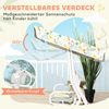 AIYAPLAY Hollywoodschaukel Kinderschaukel mit verstellbarem Sonnendach, Sicherheitsgurt, 2-Sitzer, Schaukelfunktion, Gartenschaukel, 1 tlg, 2-Sitzer Kinderschaukel, für Garten Terrasse für 3-6 Jahre Kinder bis 60 kg Weiß Bild 4
