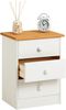 IDIMEX Nachtkommode RONDO, Nachttisch RONDO Kiefer massiv weiß/braun Kommode mit 3 Schubladen Lan Bild 4