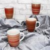 MamboCat Becher 4er Set Linea Kaffeebecher 320ml Steingut-Tassen 4 Pers gestreift Tee, Steingut Bild 3