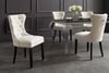 riess-ambiente Esszimmerstuhl CASTLE beige/schwarz - Leinen, Holzbeine, Komfortgriff, Ziernieten (Einzelartikel, 1 St), Barock & Chesterfield-Kombination - ideal für Küche & Esszimmer Bild 2
