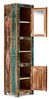 Massiver Bad Hochschrank Blue Lagoon aus Mangoholz - 45x188, Einzigartige Reliefstruktur, Bunt Bild 5