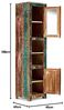 Massiver Bad Hochschrank Blue Lagoon aus Mangoholz - 45x188, Einzigartige Reliefstruktur, Bunt Bild 3