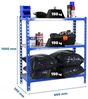 Simon Rack Schwerlastregal, 1000 x 800 x 300 mm, Bis 150 kg Belastbar, 3 Verstellbare Ablagen, MDF-Platten, Kellerregal, Lagerregal, Blau/Holz - Simonclick Bild 2