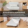 HOMCOM Sessel Rückenlehne Liege, Leinenimitat Tannenholz, Cremeweiß, 94 x 78 x 80 cm (2-Sitzer Sofa, 1-St, 1 x Einzelschlafsofa), mit Bettfunktion Bild 4
