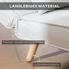 HOMCOM Sessel Rückenlehne Liege, Leinenimitat Tannenholz, Cremeweiß, 94 x 78 x 80 cm (2-Sitzer Sofa, 1-St, 1 x Einzelschlafsofa), mit Bettfunktion Bild 5