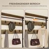 HOMCOM Garderobenständer mit Schuhregal, Industrie-Stil, (Kleidungsständer, 1 St, Garderobe), für Eingangsbereich, Schlafzimmer, Braun+Schwarz Bild 4