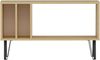 Hanah Home Stylish Wall-Mounted TV Stand, Oak & White, 90 x 25 x 53 cm | 100% Melamine Coated Particle Board, 18 mm Thick | Multiple Shelves for Modern Living Rooms Bild 3