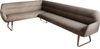 Esszimmerbank Taya-Flex 285x190 cm Strukturstoff Soft Taupe Kufengestell flach Effektfinish Titan Taschenfederkern Rechts Bild 1