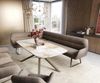Esszimmerbank Taya-Flex 285x190 cm Strukturstoff Soft Taupe Kufengestell flach Effektfinish Titan Taschenfederkern Rechts Bild 2
