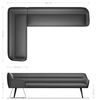 Esszimmerbank Taya-Flex 285x190 cm Strukturstoff Soft Taupe Kufengestell flach Effektfinish Titan Taschenfederkern Rechts Bild 3