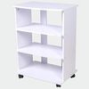 BAKAJI TV-Schrank aus MDF-Holz mit 3 Ablagen für Videospiele DVDs und 4 Rollen, modernes Design, Größe 60 x 45 x 80,5 cm (weiß) Bild 5