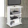 BAKAJI TV-Schrank aus MDF-Holz mit 3 Ablagen für Videospiele DVDs und 4 Rollen, modernes Design, Größe 60 x 45 x 80,5 cm (weiß) Bild 2