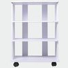 BAKAJI TV-Schrank aus MDF-Holz mit 3 Ablagen für Videospiele DVDs und 4 Rollen, modernes Design, Größe 60 x 45 x 80,5 cm (weiß) Bild 4