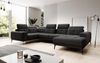 Designer Sofa Nerio mit verstellbarer Kopf- und Rückenlehne Stoff Schwarz Rechts Bild 2