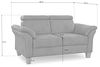 Cavadore 3-Sitzer-Sofa Ammerland / 3er-Couch im Landhausstil mit Federkern + verstellbaren Kopfstützen / 186 x 84 x 93 / Wildlederoptik, Rot Bild 3
