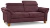 Cavadore 3-Sitzer-Sofa Ammerland / 3er-Couch im Landhausstil mit Federkern + verstellbaren Kopfstützen / 186 x 84 x 93 / Wildlederoptik, Rot Bild 4