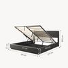 LED Polsterbett Tröstiar mit Matratze 180x200 cm Schwarz [en. casa] Bild 2