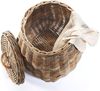 Kobolo Wäschekorb Wäschebehälter rund - Rattan kubu grey mit Deckel Bild 3