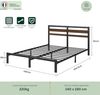 Zinus Kai Bett 140x190 cm – langlebiger Lattenrost aus Bambus und Metall mit Kopfteil – einfache Montage – Höhe 80 cm – Metallbett mit Lattenrost – kein Lattenrost erforderlich – Schwarz und Braun Bild 2