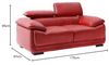 Ledersofa 2-Sitzer MACELO - Rot Bild 3