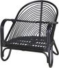 Relax-Sessel aus Rattan handgeflochten, schwarz lackiert, inkl. Kissen Bild 5
