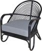 Relax-Sessel aus Rattan handgeflochten, schwarz lackiert, inkl. Kissen Bild 2