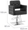 Physa Armlehnstuhl Friseurstuhl mit Fußstütze höhenverstellbar Barber-Stuhl 150 kg Cottam, Schwarz Bild 2