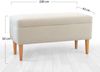 Atelier Del Sofa Elegant Cream Pouffe with Beech Wood Legs, 100 x 50 x 43 cm | 50% Cotton & 50% Linen, 6 cm Orthopedic Sponge | Stylish & Comfortable for Modern Living Spaces Bild 2