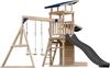 AXI Malik Spielturm aus Holz mit 2 Schaukeln XXL Spielhaus / Spielplatz für Kinder mit Sandkasten, Spielwand & Rutsche in Grau | Braun, Grau | Holz | 336 cm Bild 2