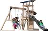 AXI Malik Spielturm aus Holz mit 2 Schaukeln XXL Spielhaus / Spielplatz für Kinder mit Sandkasten, Spielwand & Rutsche in Grau | Braun, Grau | Holz | 336 cm Bild 5