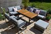 Ecklounge Santorini ACACIA Wood XL + 160x80cm Tisch höhenverstellbar + 2 Lounge Sessel + 1 Hocker Bild 2