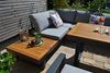 Ecklounge Santorini ACACIA Wood XL + 160x80cm Tisch höhenverstellbar + 2 Lounge Sessel + 1 Hocker Bild 3