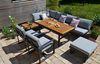 Ecklounge Santorini ACACIA Wood XL + 160x80cm Tisch höhenverstellbar + 2 Lounge Sessel + 1 Hocker Bild 4