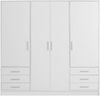 Forte 'Jupiter' Kleiderschrank, weiß matt, 4-türig, 207x200 cm Bild 3