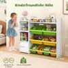 FANTASK Spielzeug-Organizer Bücherregal mit 8 Aufbewahrungsboxen, 2 offenen Regalen & Schrank, 4-stöckiges, 120 kg belastbar, Weiß Bild 2