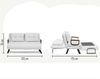 Dmora Schlafsofa 2 Sitze Merak 133x78 cm Weiß Stauraum Bild 3